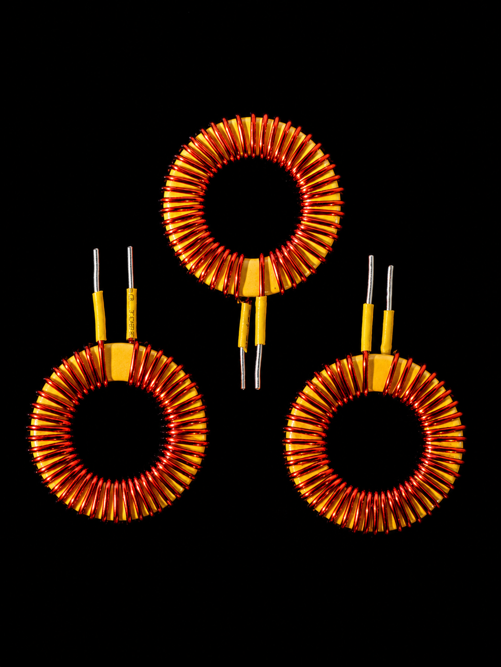 3PCS 18AWG 43T 0.13mH 33×19×5.5mm Toroidal Inductor Set – High Current Hand-Wound Copper Coils