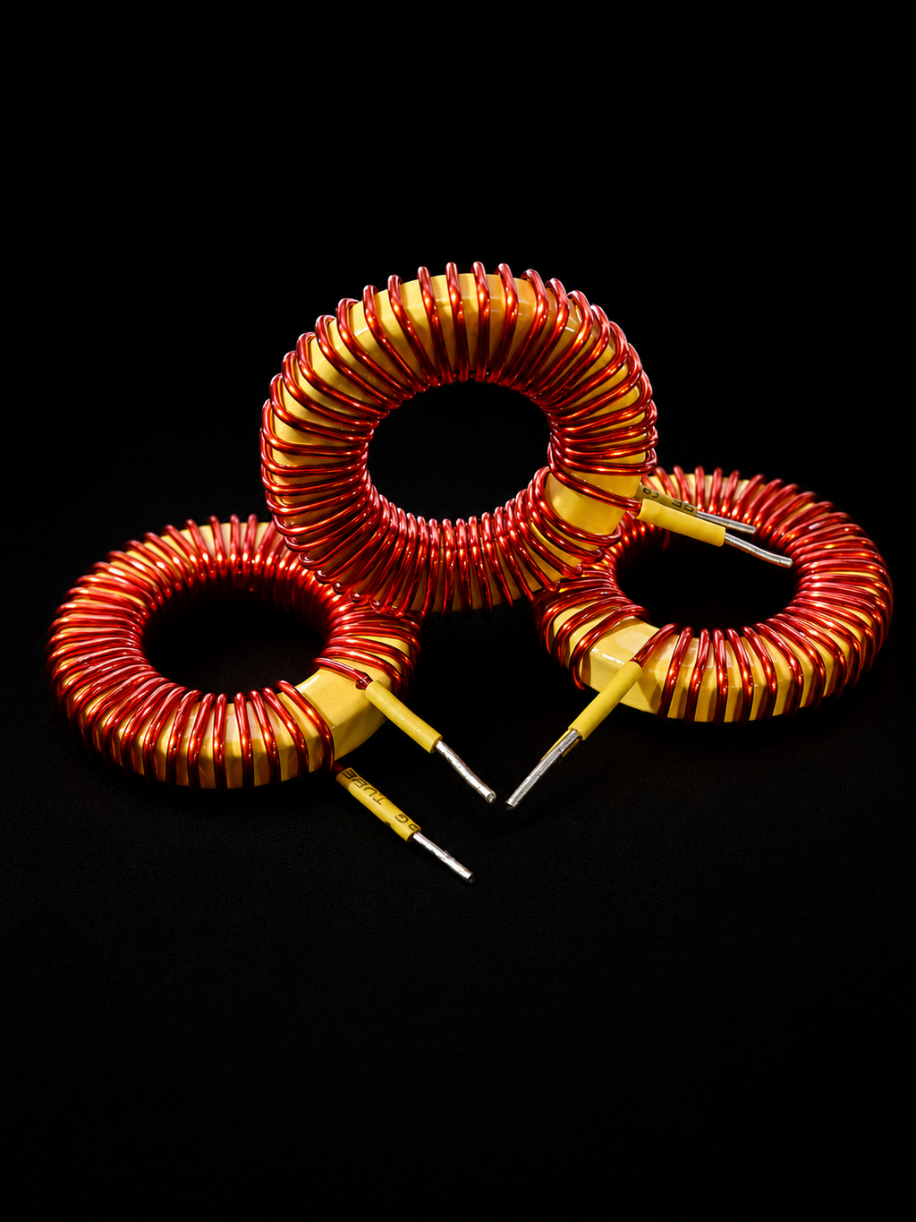 3PCS 18AWG 43T 0.13mH 33×19×5.5mm Toroidal Inductor Set – High Current Hand-Wound Copper Coils