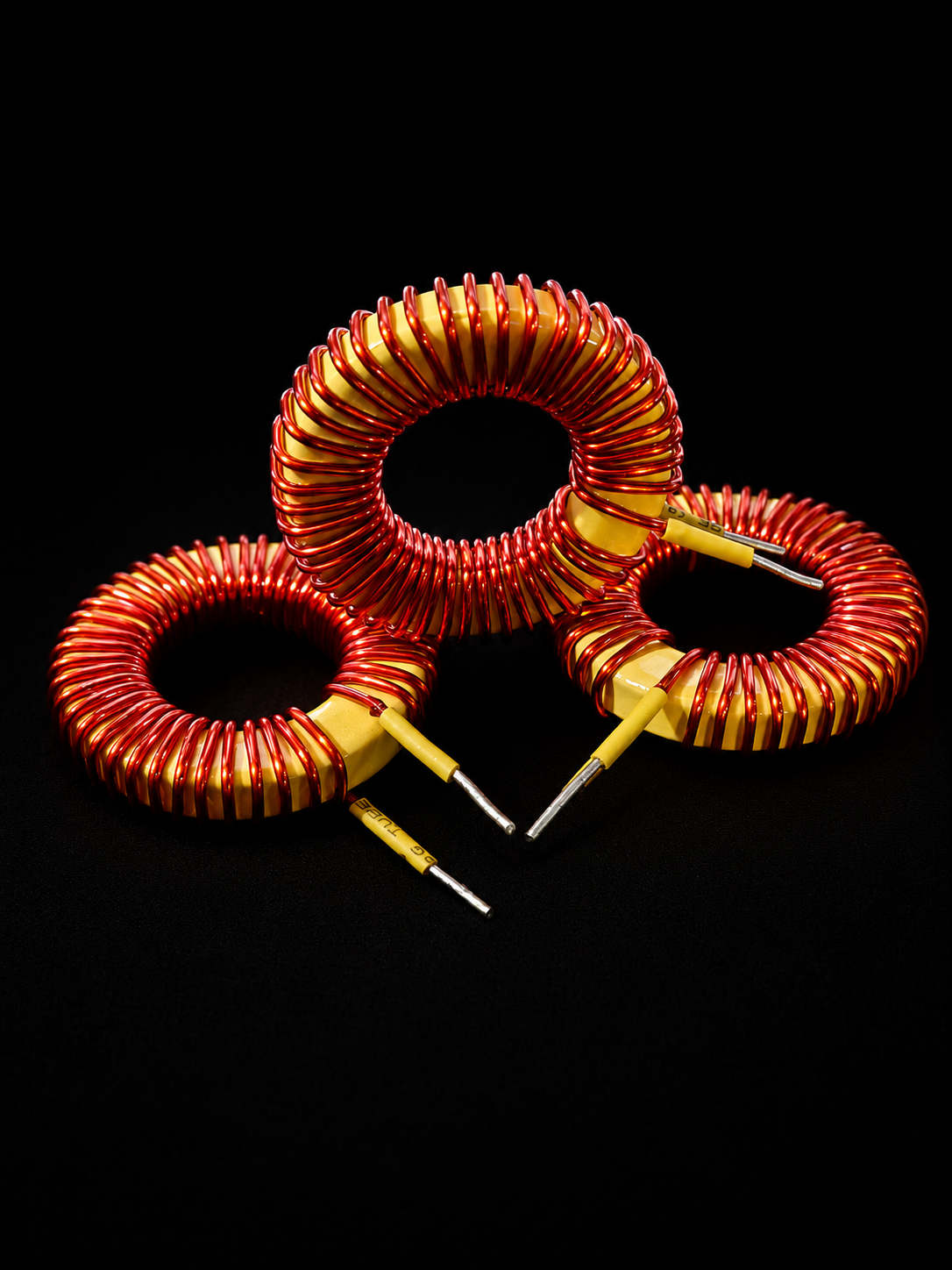 3PCS 18AWG 43T 0.13mH 33×19×5.5mm Toroidal Inductor Set – High Current Hand-Wound Copper Coils